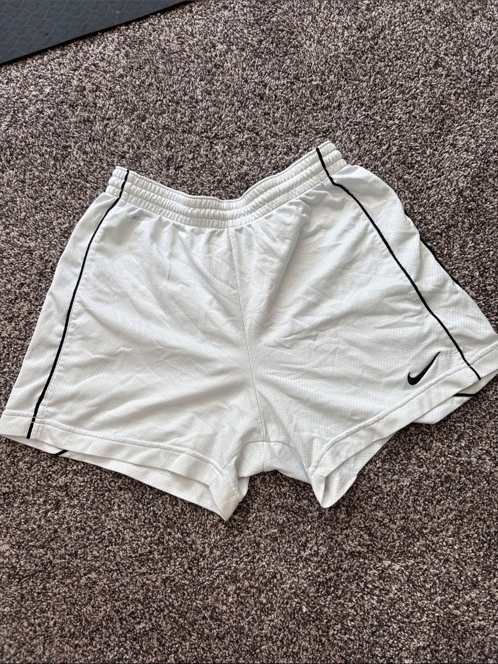 Nike White Running Shorts with Black Trim